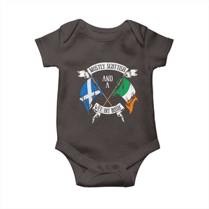 Funny Scots-Irish Pride Baby Onesie Mostly Scottish Wee Bit Irish TS09 Dark Chocolate Print Your Wear