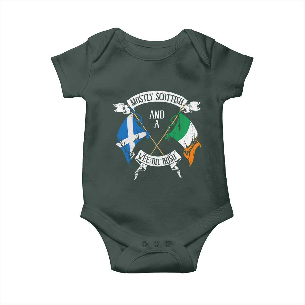 Funny Scots-Irish Pride Baby Onesie Mostly Scottish Wee Bit Irish TS09 Print Your Wear