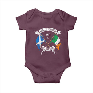 Funny Scots-Irish Pride Baby Onesie Mostly Scottish Wee Bit Irish TS09 Maroon Print Your Wear