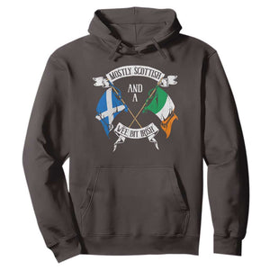 Funny Scots-Irish Pride Hoodie Mostly Scottish Wee Bit Irish TS09 Dark Chocolate Print Your Wear
