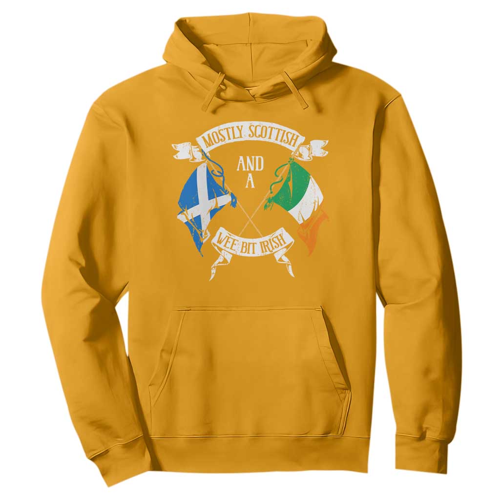 Funny Scots-Irish Pride Hoodie Mostly Scottish Wee Bit Irish TS09 Gold Print Your Wear