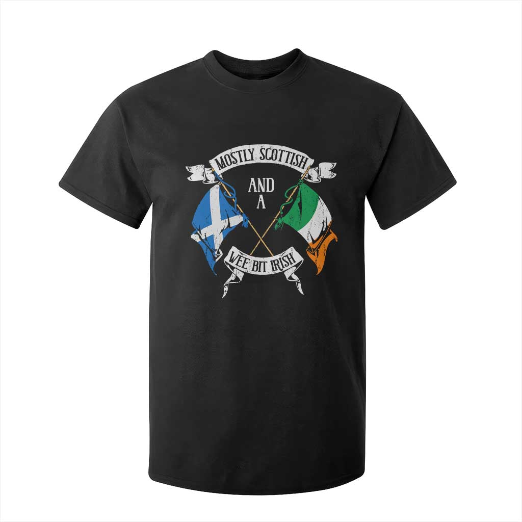 Funny Scots-Irish Pride T Shirt For Kid Mostly Scottish Wee Bit Irish TS09 Black Print Your Wear