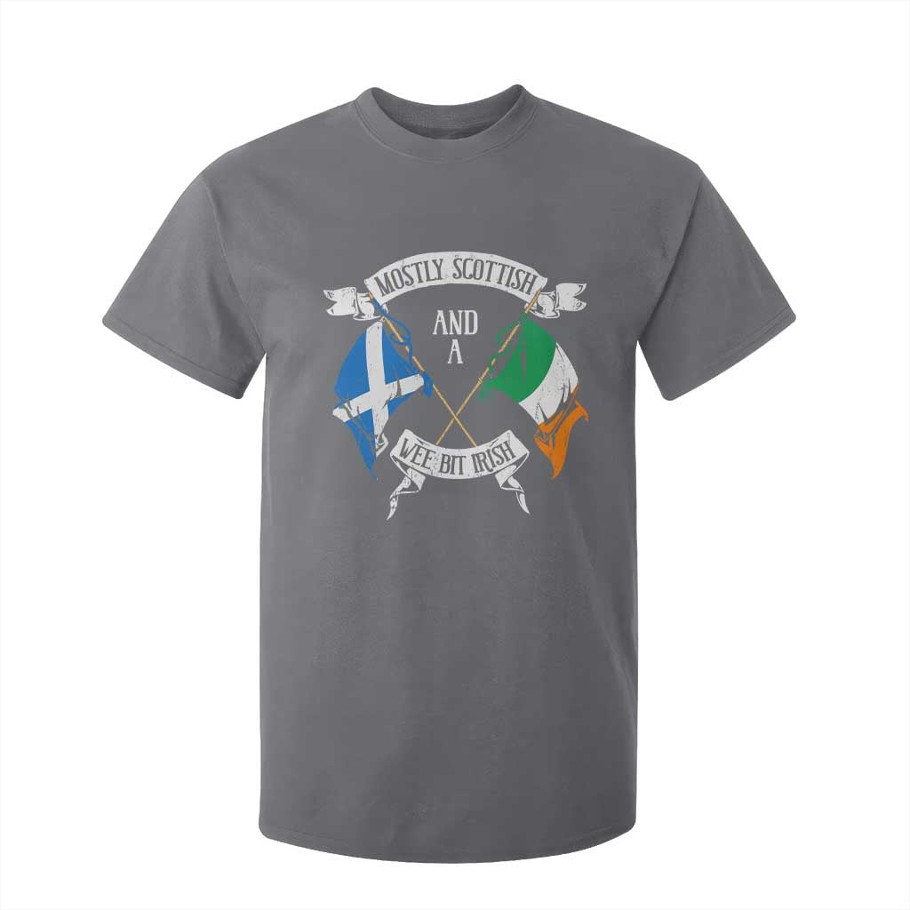 Funny Scots-Irish Pride T Shirt For Kid Mostly Scottish Wee Bit Irish TS09 Charcoal Print Your Wear