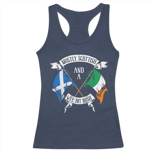 Funny Scots-Irish Pride Racerback Tank Top Mostly Scottish Wee Bit Irish TS09 Navy Print Your Wear