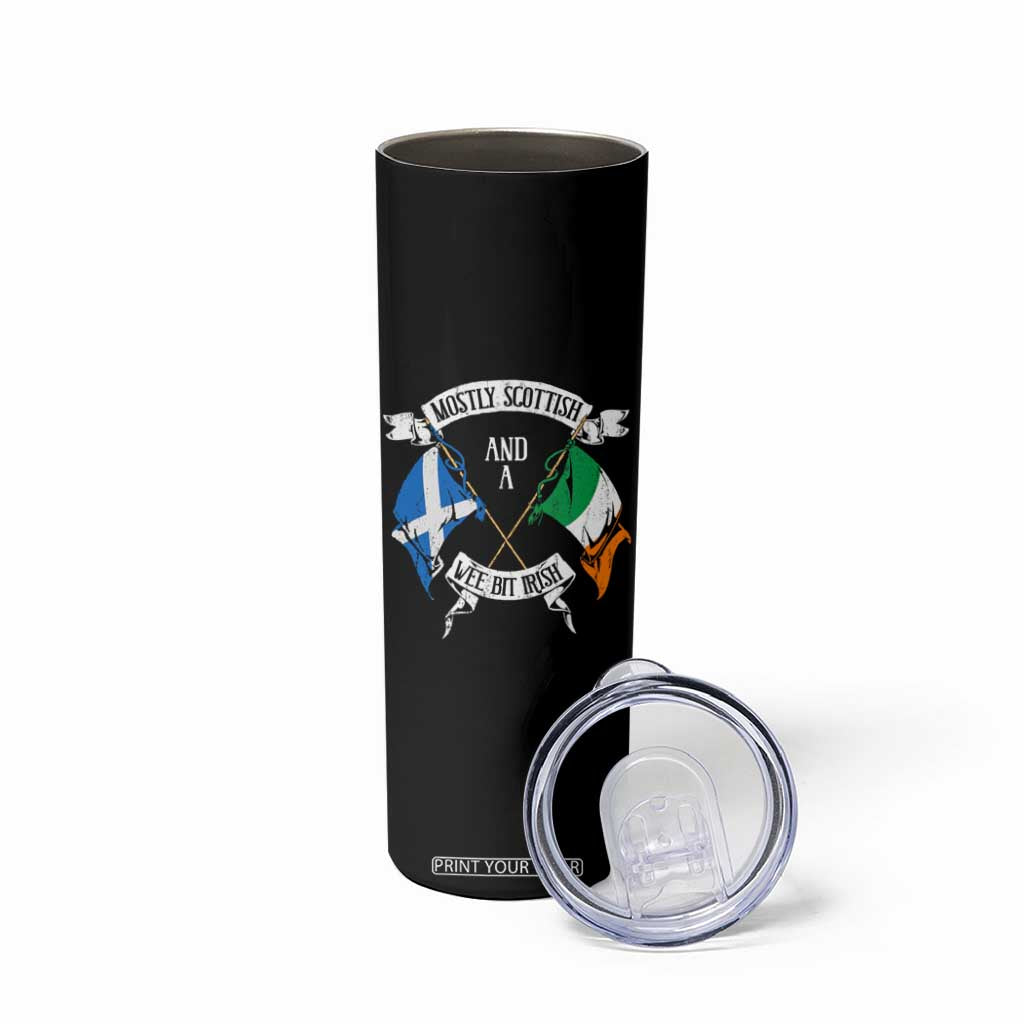 Funny Scots-Irish Pride Skinny Tumbler Mostly Scottish Wee Bit Irish TS09 Print Your Wear