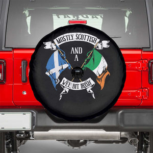 Funny Scots-Irish Pride Spare Tire Cover Mostly Scottish Wee Bit Irish TS09 Black Print Your Wear