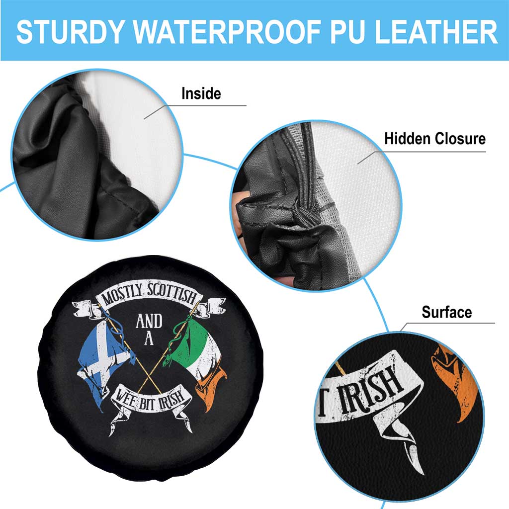 Funny Scots-Irish Pride Spare Tire Cover Mostly Scottish Wee Bit Irish TS09 Print Your Wear