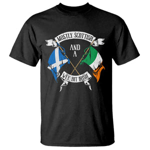 Funny Scots-Irish Pride T Shirt Mostly Scottish Wee Bit Irish TS09 Black Print Your Wear