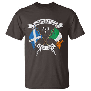 Funny Scots-Irish Pride T Shirt Mostly Scottish Wee Bit Irish TS09 Dark Chocolate Print Your Wear