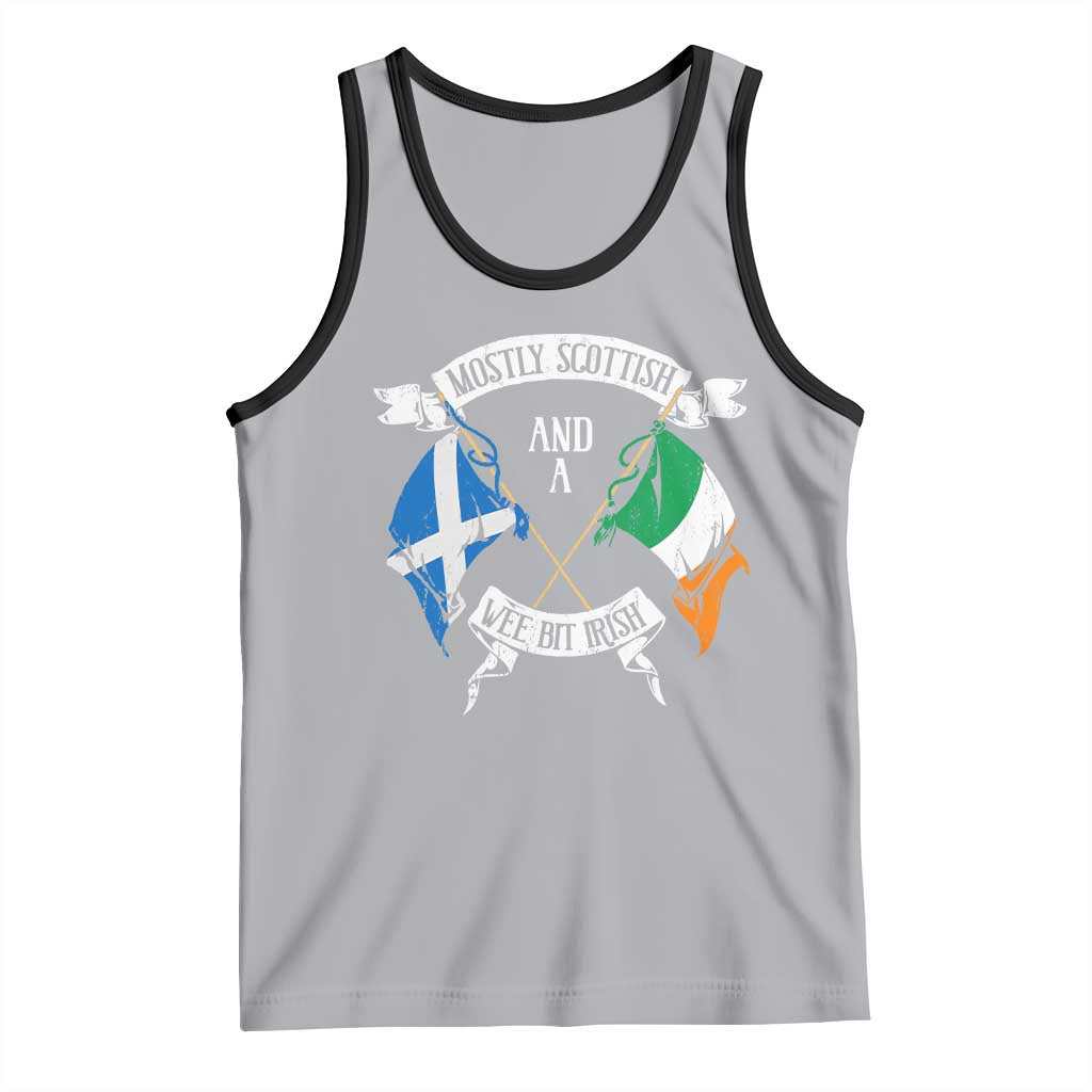 Funny Scots-Irish Pride Tank Top Mostly Scottish Wee Bit Irish TS09 Athletic Heather Black Print Your Wear