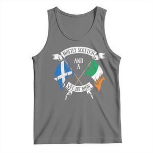 Funny Scots-Irish Pride Tank Top Mostly Scottish Wee Bit Irish TS09 Black Heather Print Your Wear
