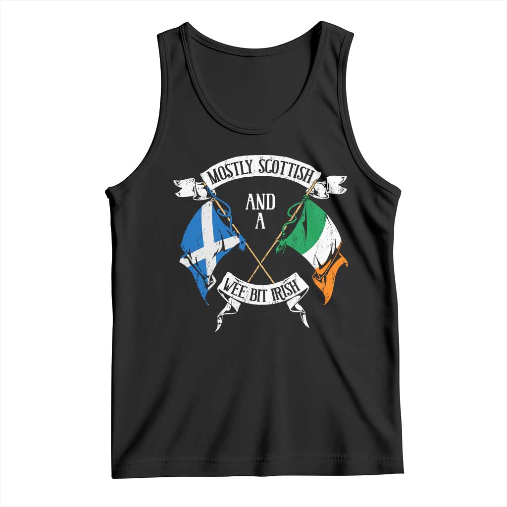 Funny Scots-Irish Pride Tank Top Mostly Scottish Wee Bit Irish TS09 Black Print Your Wear