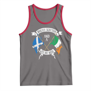 Funny Scots-Irish Pride Tank Top Mostly Scottish Wee Bit Irish TS09 Deep Heather Red Print Your Wear