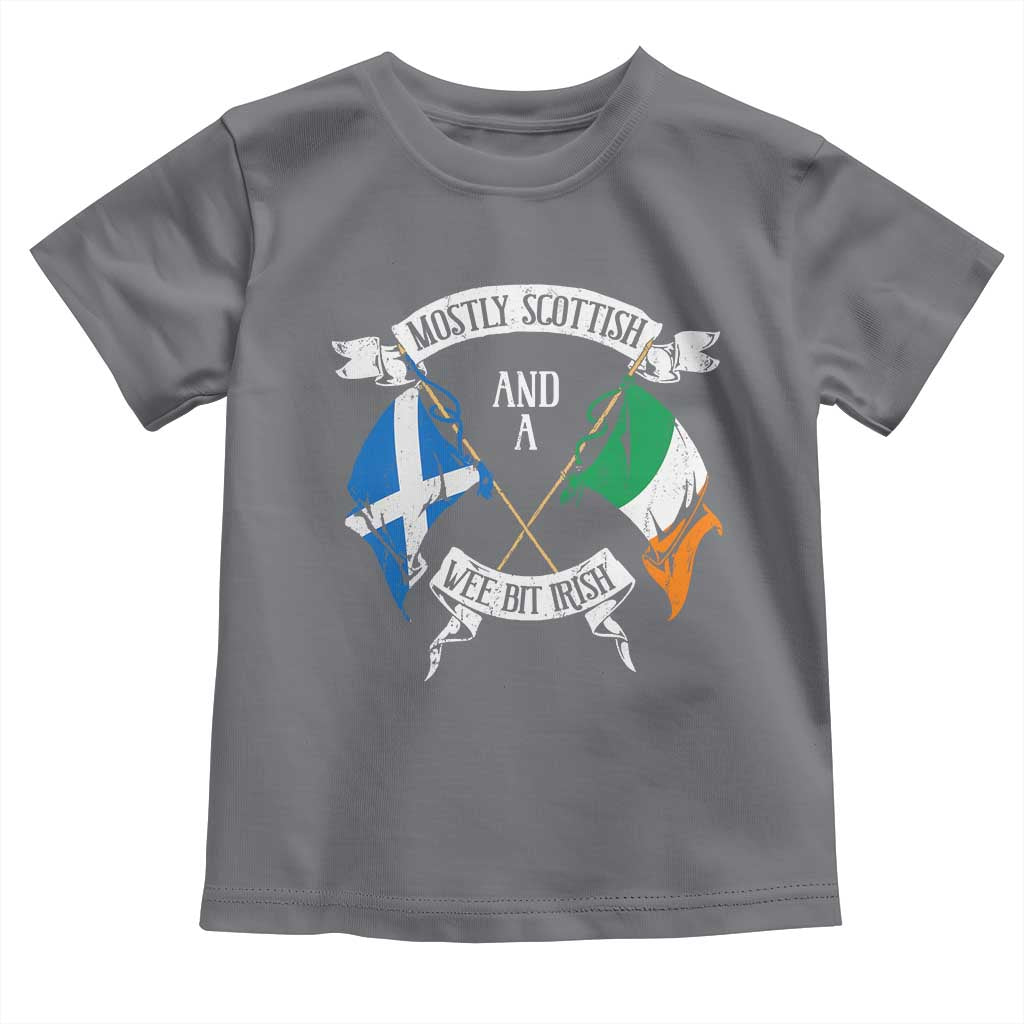 Funny Scots-Irish Pride Toddler T Shirt Mostly Scottish Wee Bit Irish TS09 Charcoal Print Your Wear