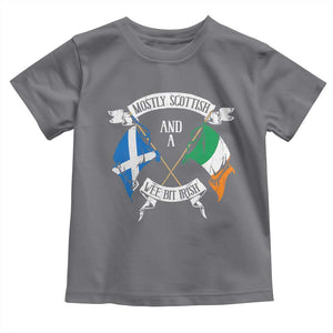 Funny Scots-Irish Pride Toddler T Shirt Mostly Scottish Wee Bit Irish TS09 Charcoal Print Your Wear