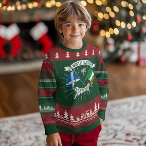 Funny Scots-Irish Pride Knit Sweatshirt Mostly Scottish Wee Bit Irish TS09 Christmas Print Your Wear