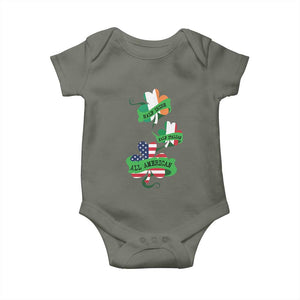 Half Irish Half Italian All American Baby Onesie TS09 Military Green Print Your Wear