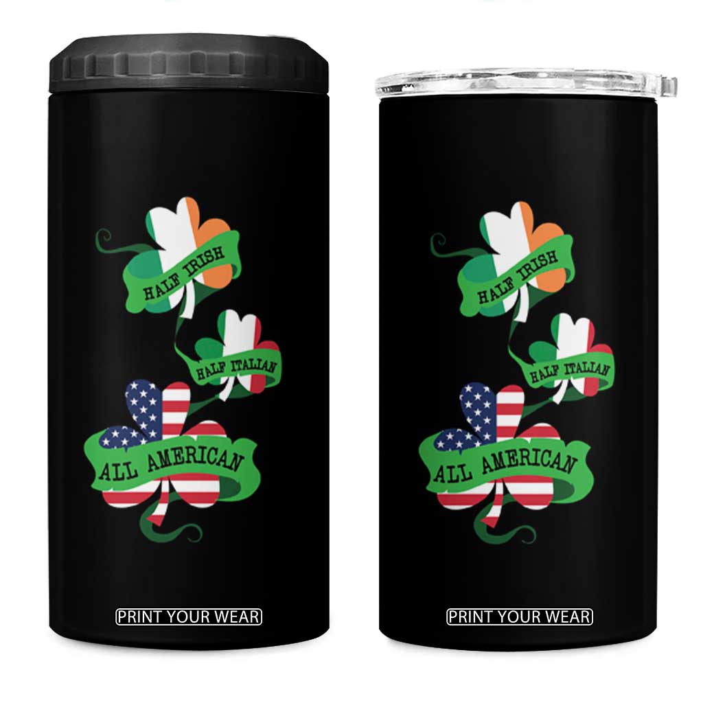 Half Irish Half Italian All American 4 in 1 Can Cooler Tumbler TS09 One Size: 16 oz Black Print Your Wear