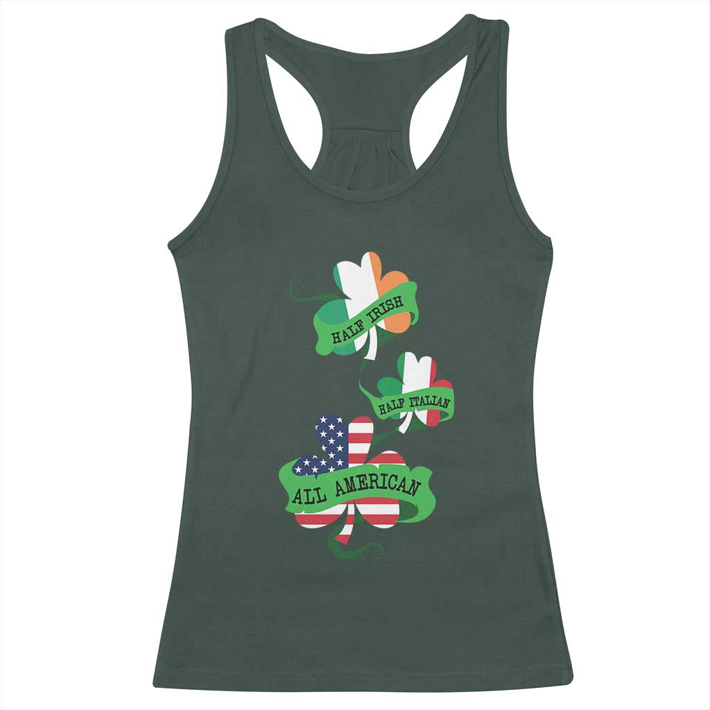 Half Irish Half Italian All American Racerback Tank Top TS09 Dark Forest Green Print Your Wear