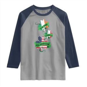 Half Irish Half Italian All American Raglan Shirt TS09 Sport Gray Navy Print Your Wear
