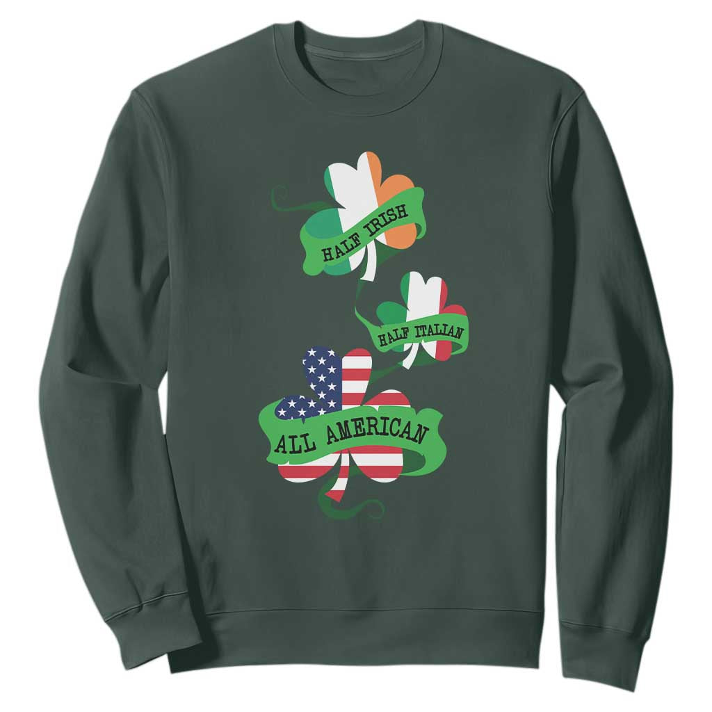 Half Irish Half Italian All American Sweatshirt TS09 Dark Forest Green Print Your Wear