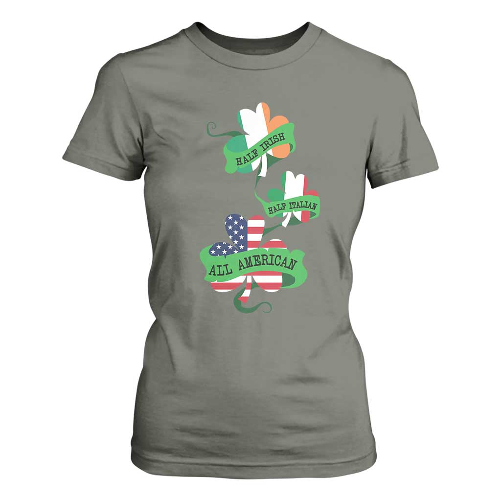 Half Irish Half Italian All American T Shirt For Women TS09 Military Green Print Your Wear