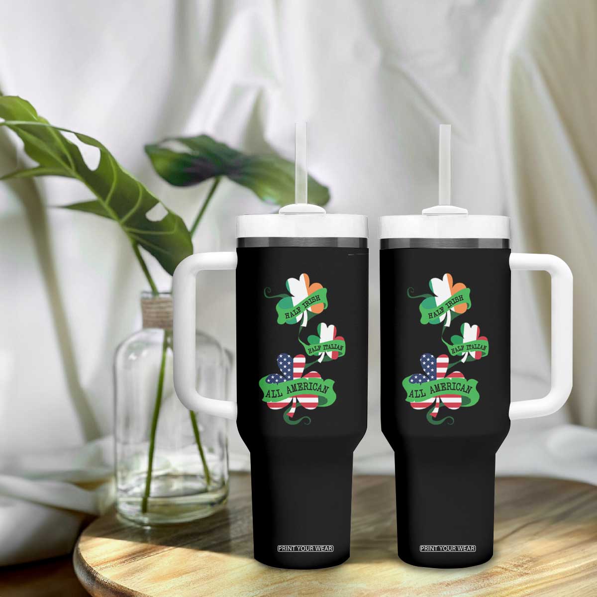 Half Irish Half Italian All American Tumbler With Handle TS09 Print Your Wear