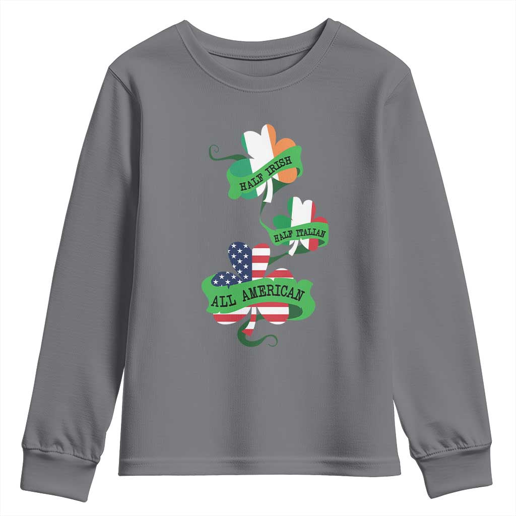 Half Irish Half Italian All American Youth Sweatshirt TS09 Charcoal Print Your Wear