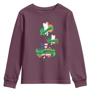 Half Irish Half Italian All American Youth Sweatshirt TS09 Maroon Print Your Wear