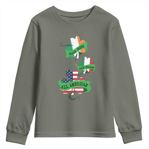Half Irish Half Italian All American Youth Sweatshirt TS09 Military Green Print Your Wear