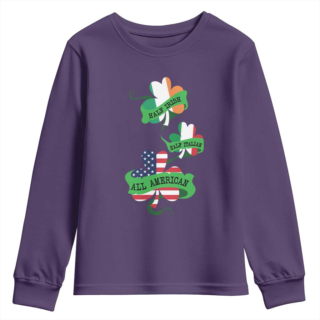 Half Irish Half Italian All American Youth Sweatshirt TS09 Purple Print Your Wear