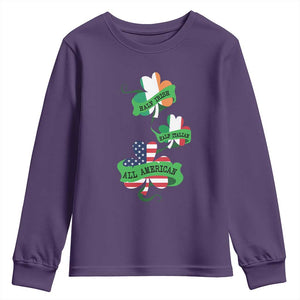 Half Irish Half Italian All American Youth Sweatshirt TS09 Purple Print Your Wear