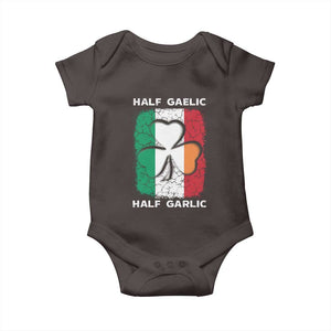 Irish Italian Pride Baby Onesie Half Gaelic Half Garlic Shamrock Ireland Italy Flag TS09 Dark Chocolate Print Your Wear