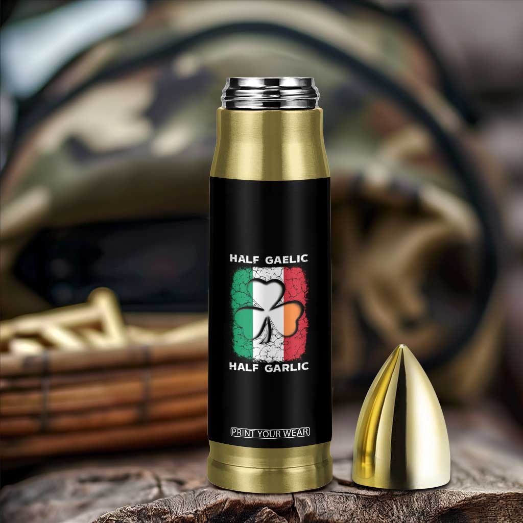 Irish Italian Pride Bullet Tumbler Half Gaelic Half Garlic Shamrock Ireland Italy Flag TS09 Print Your Wear