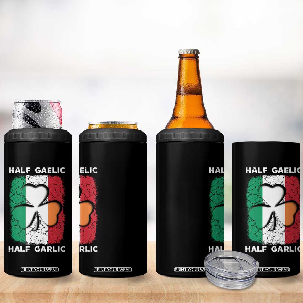 Irish Italian Pride 4 in 1 Can Cooler Tumbler Half Gaelic Half Garlic Shamrock Ireland Italy Flag TS09 Print Your Wear