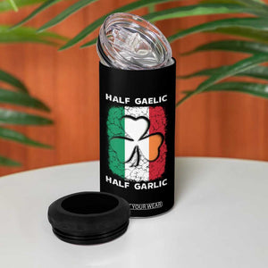 Irish Italian Pride 4 in 1 Can Cooler Tumbler Half Gaelic Half Garlic Shamrock Ireland Italy Flag TS09 Print Your Wear