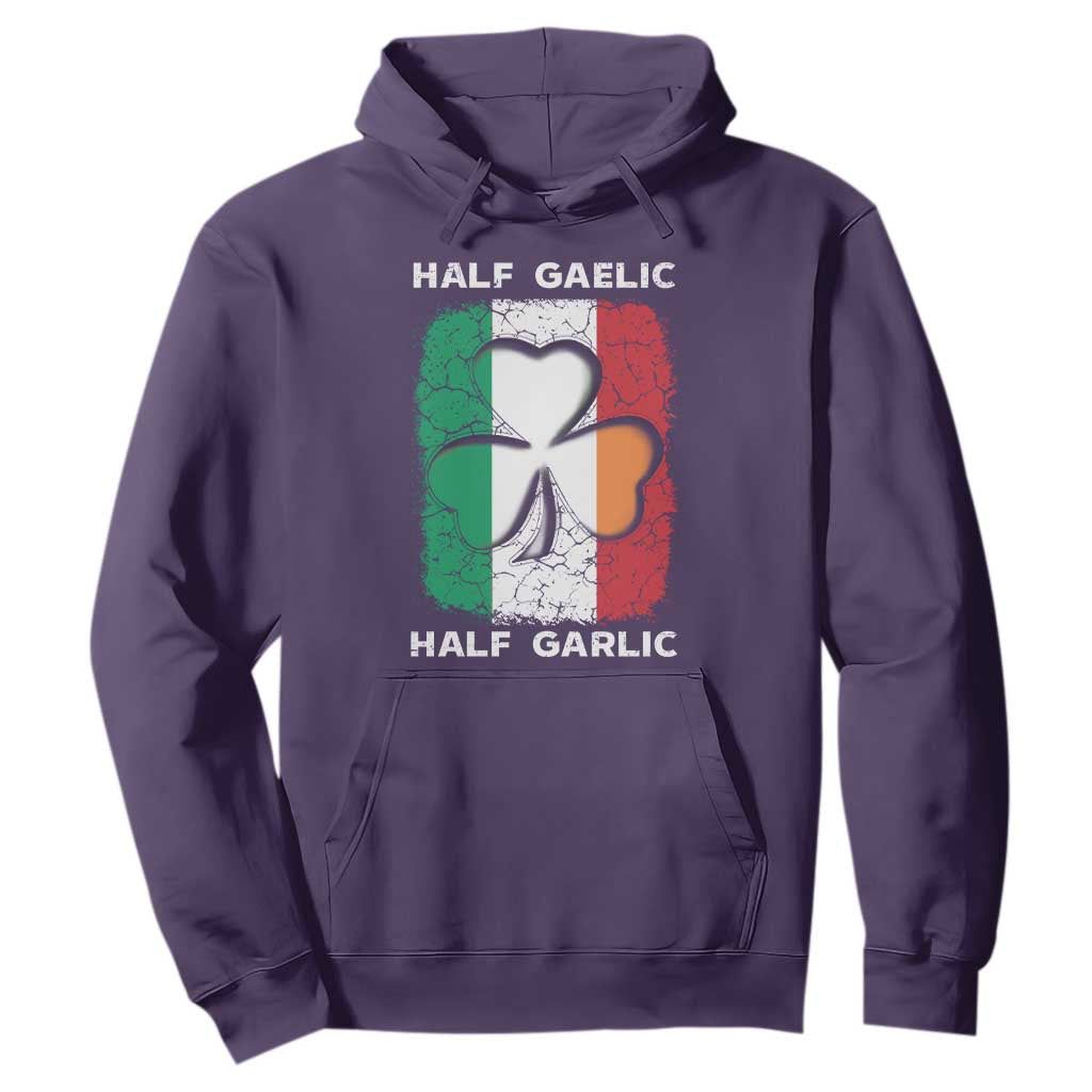 Irish Italian Pride Hoodie Half Gaelic Half Garlic Shamrock Ireland Italy Flag TS09 Purple Print Your Wear