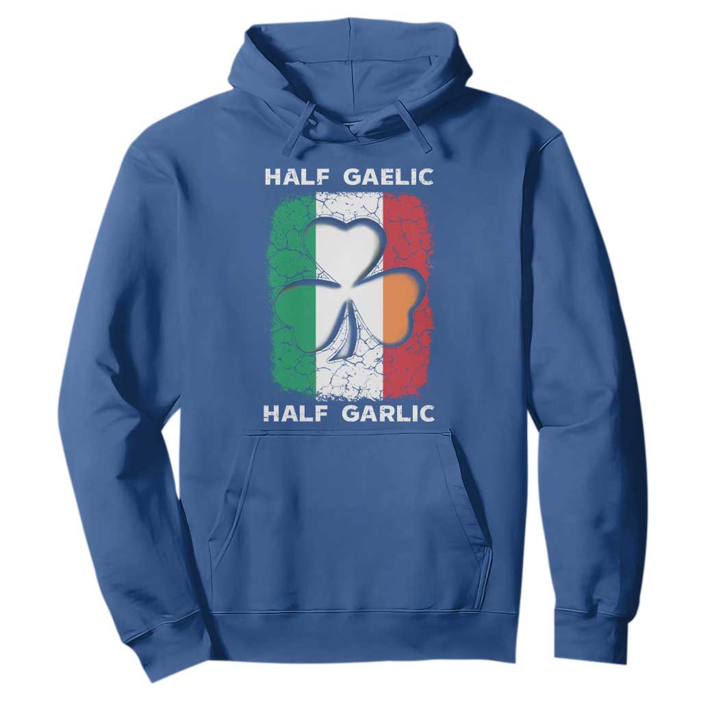 Irish Italian Pride Hoodie Half Gaelic Half Garlic Shamrock Ireland Italy Flag TS09 Royal Blue Print Your Wear