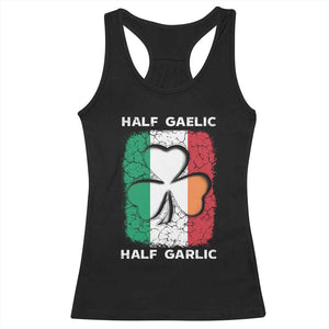 Irish Italian Pride Racerback Tank Top Half Gaelic Half Garlic Shamrock Ireland Italy Flag TS09 Black Print Your Wear
