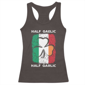 Irish Italian Pride Racerback Tank Top Half Gaelic Half Garlic Shamrock Ireland Italy Flag TS09 Dark Chocolate Print Your Wear