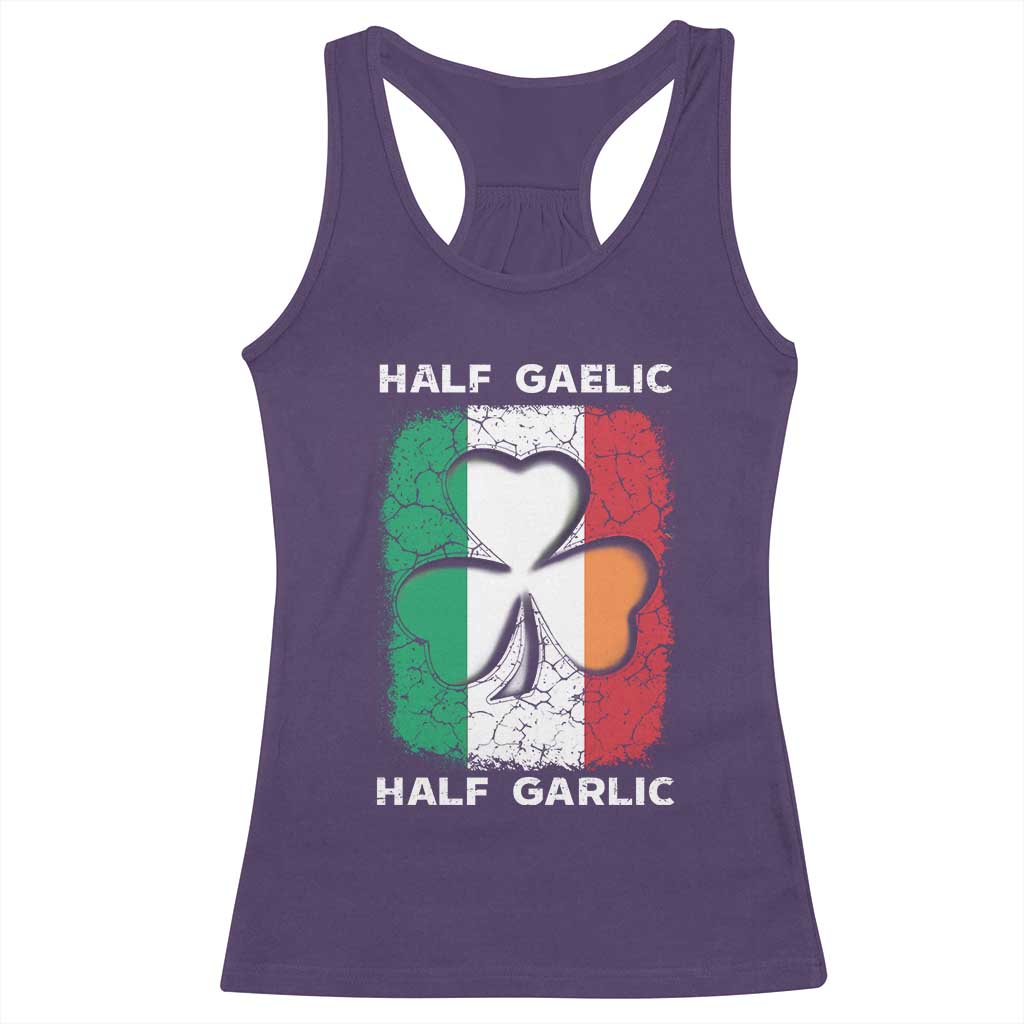 Irish Italian Pride Racerback Tank Top Half Gaelic Half Garlic Shamrock Ireland Italy Flag TS09 Purple Print Your Wear