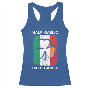 Irish Italian Pride Racerback Tank Top Half Gaelic Half Garlic Shamrock Ireland Italy Flag TS09 Royal Blue Print Your Wear