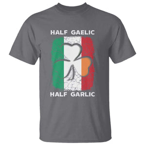 Irish Italian Pride T Shirt Half Gaelic Half Garlic Shamrock Ireland Italy Flag TS09 Charcoal Print Your Wear