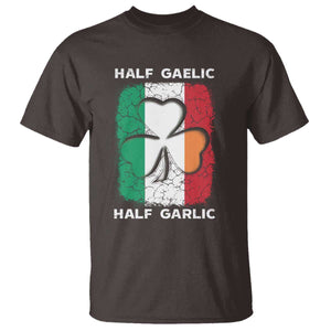 Irish Italian Pride T Shirt Half Gaelic Half Garlic Shamrock Ireland Italy Flag TS09 Dark Chocolate Print Your Wear