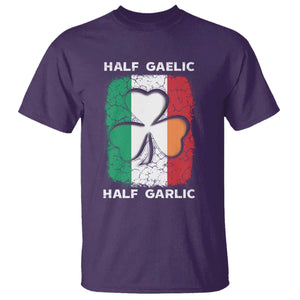 Irish Italian Pride T Shirt Half Gaelic Half Garlic Shamrock Ireland Italy Flag TS09 Purple Print Your Wear