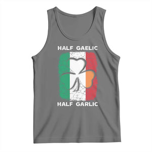 Irish Italian Pride Tank Top Half Gaelic Half Garlic Shamrock Ireland Italy Flag TS09 Black Heather Print Your Wear