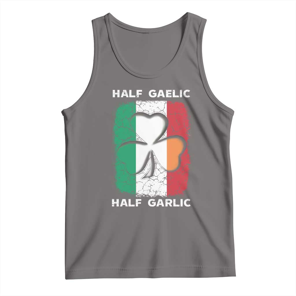 Irish Italian Pride Tank Top Half Gaelic Half Garlic Shamrock Ireland Italy Flag TS09 Deep Heather Print Your Wear