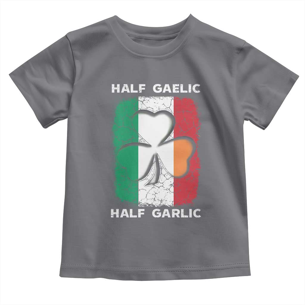 Irish Italian Pride Toddler T Shirt Half Gaelic Half Garlic Shamrock Ireland Italy Flag TS09 Charcoal Print Your Wear