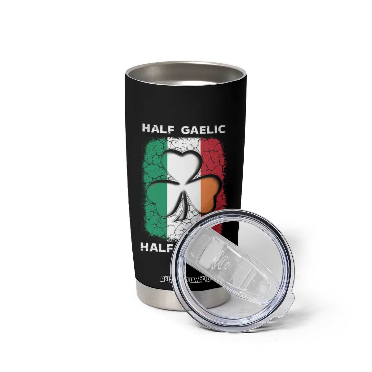 Irish Italian Pride Tumbler Cup Half Gaelic Half Garlic Shamrock Ireland Italy Flag TS09 Print Your Wear