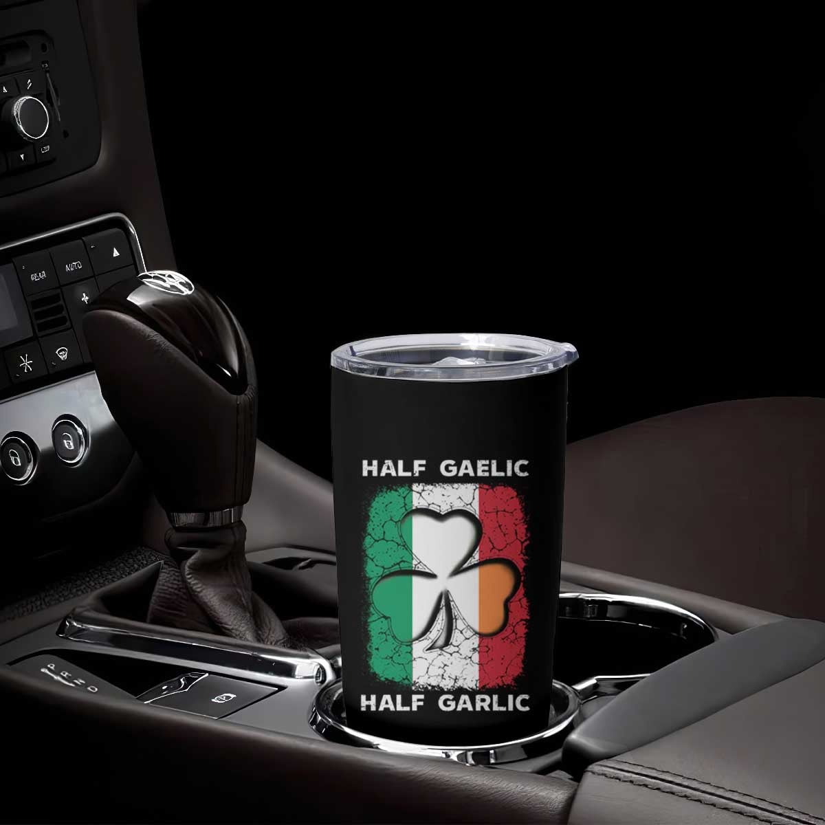 Irish Italian Pride Tumbler Cup Half Gaelic Half Garlic Shamrock Ireland Italy Flag TS09 Print Your Wear